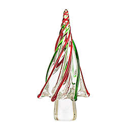 Glitzhome Glass Tabletop Christmas Tree in Green