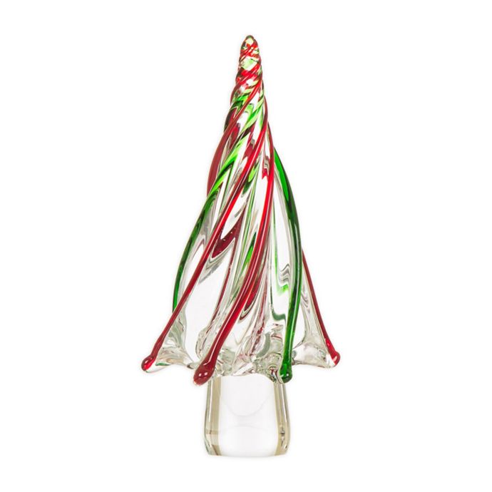 Glitzhome Glass Tabletop Christmas Tree in Green Bed Bath and Beyond