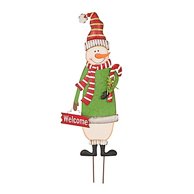Snowman 36-Inch Metal Yard Stake/Wall D&eacute;cor. View a larger version of this product image.
