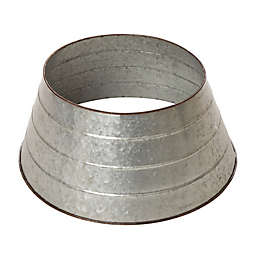 Glitzhome 22" Galvanized Metal Tree Collar in Silver