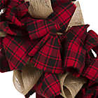 Alternate image 3 for Glitzhome 19&quot; Plaid Fabric Wreath in Red