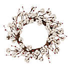 Alternate image 0 for Glitzhome 22&quot; Cotton Berries Wreath in White