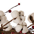 Alternate image 2 for Glitzhome 22&quot; Cotton Berries Wreath in White