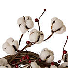 Alternate image 3 for Glitzhome 22&quot; Cotton Berries Wreath in White