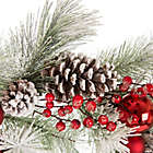 Alternate image 2 for Glitzhome 24-Inch Flocked Pinecone and Ornament Wreath in Red
