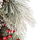Alternate image 4 for Glitzhome 24-Inch Flocked Pinecone and Ornament Wreath in Red