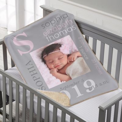All About Baby Girl Sherpa Photo Blanket