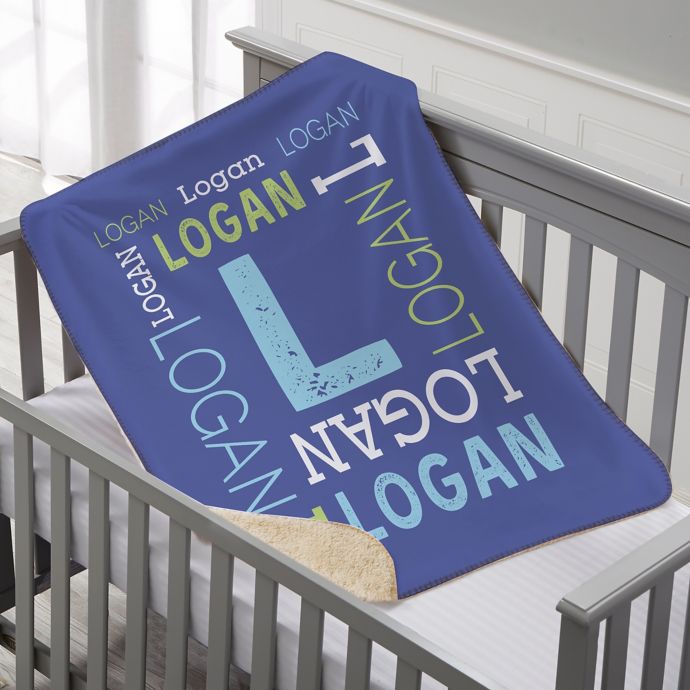 Repeating Name Personalized Premium 30 Inch X 40 Inch Sherpa Baby Blanket Bed Bath Beyond