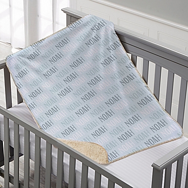 Modern Boy Name Sherpa Baby Blanket. View a larger version of this product image.