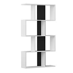 Temahome Sigma 4-Shelf Bookcase in White/Black