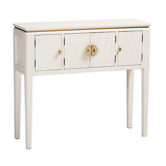 Baxton Studio Cydney 4 Drawer Console, Off White Console Table With Drawers