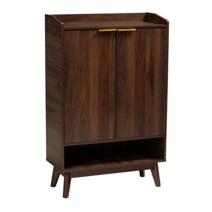 Baxton Studio Carson 5 Shelf Shoe Cabinet In Walnut Bed Bath Beyond