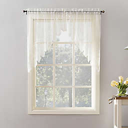 Lace Cafe Curtains Bed Bath Beyond, White Cotton Lace Cafe Curtains By The Yard