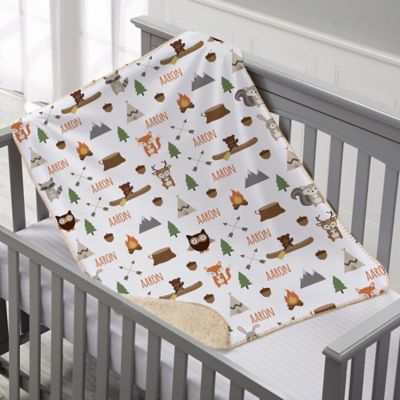 personalized woodland baby blankets