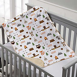 Woodland Adventure Personalized Sherpa Baby Blanket