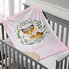 Alternate image 0 for Woodland Floral Fox Personalized Sherpa Baby Blanket