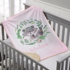 Alternate image 0 for Woodland Floral Raccoon Personalized Sherpa Baby Blanket