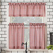 No.918&reg; Parkham Farmhouse Plaid 36-Inch Kitchen Curtain Tier Set and Valance and in Red