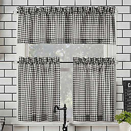 No.918® Parkham Farmhouse Plaid 36-Inch Kitchen Curtain Tier Set and Valance and in Coal