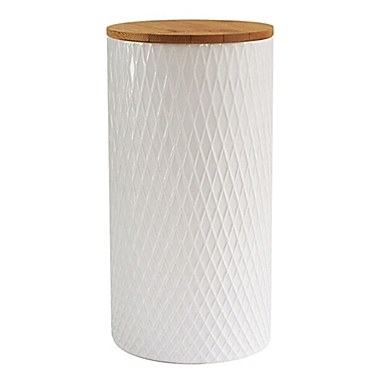 American Atelier 4-Piece Diamond Embossed Canister Set in White. View a larger version of this product image.