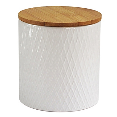 American Atelier 4-Piece Diamond Embossed Canister Set in White. View a larger version of this product image.