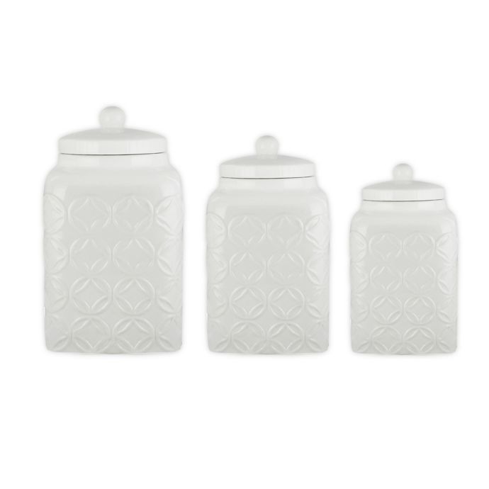 American Atelier Embossed 3Piece Canister Set Bed Bath & Beyond