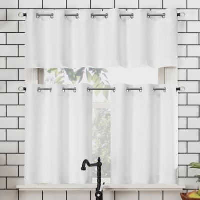 No.918&reg; Dylan Casual Textured 3-piece Kitchen Curtain Valance and Tier Set