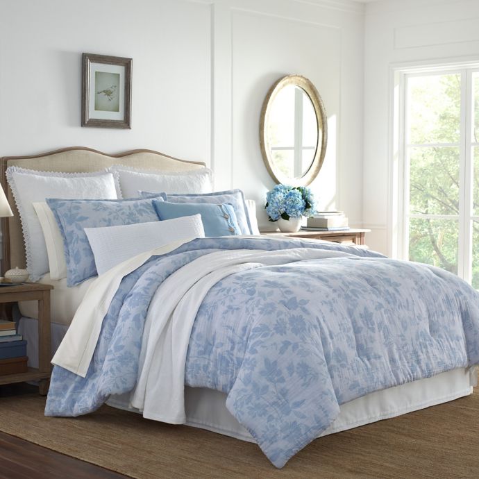 Laura Ashley Liana Comforter Set In Blue Bed Bath Beyond