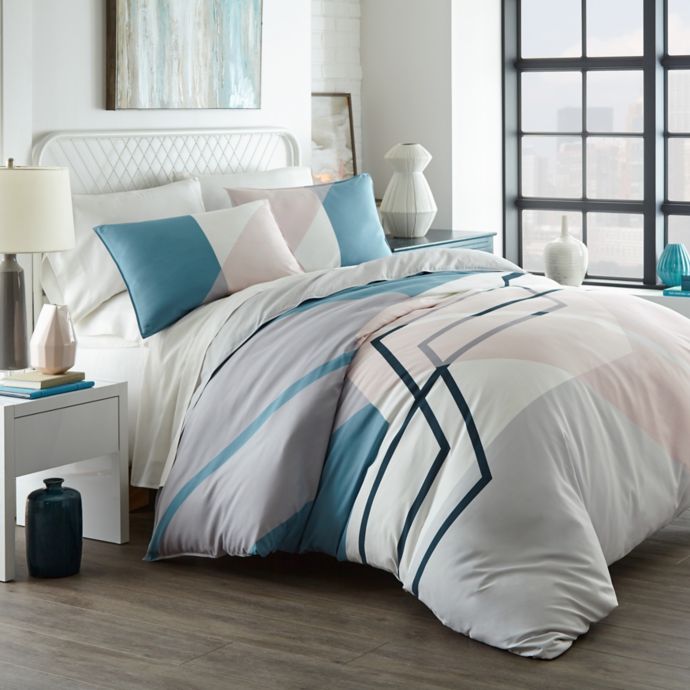 City Scene Thornton Duvet Cover Set In Blue Bed Bath Beyond