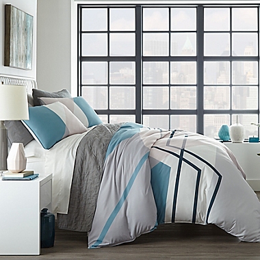 City Scene&reg; Thornton Full/Queen Duvet Cover Set in Blue. View a larger version of this product image.