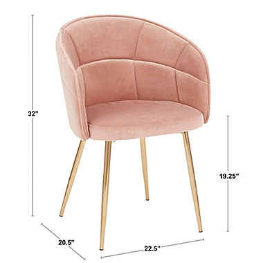 LumiSource&reg; Lindsey Side Chair in Pink/Gold. View a larger version of this product image.