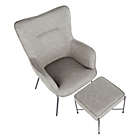 Alternate image 5 for Izzy Chair and Ottoman Set in Black and Grey