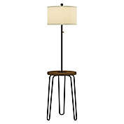 Lavish Home Hairpin Floor Lamp Table in Black