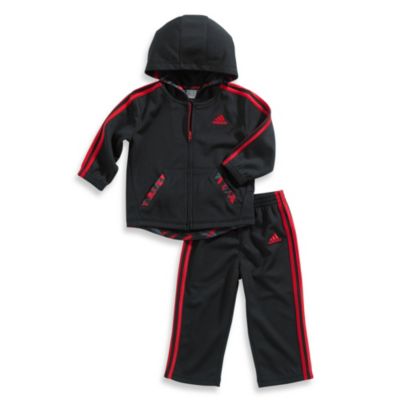 black and red adidas tracksuit