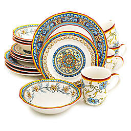 Euro Ceramica Duomo 16-Piece Dinnerware Set in Blue/Yellow