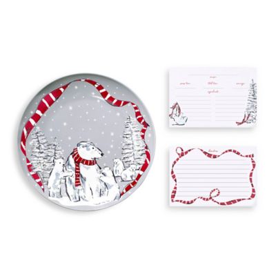 Vera Bradley&reg; Beary Merry Cookie Plate in Grey