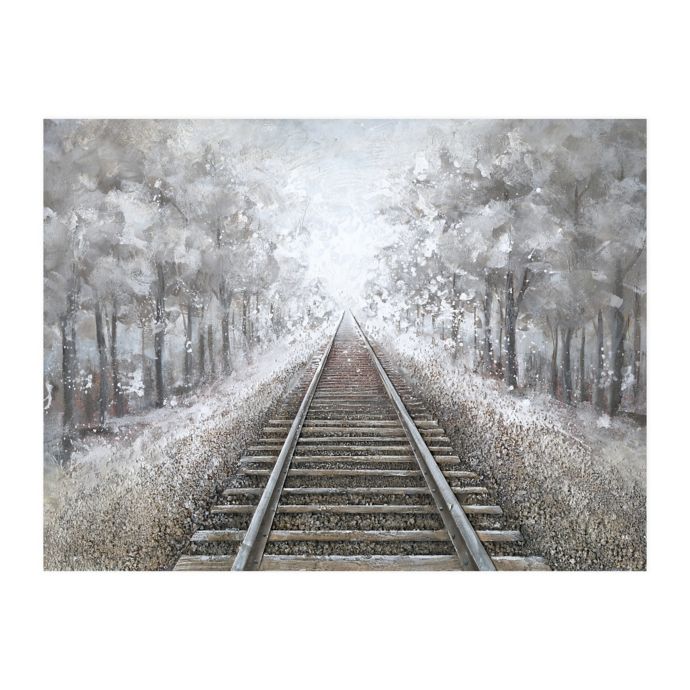 Wallster C Winter Train Tracks 36 Inch X 48 Inch Canvas Wall Art Bed Bath Beyond