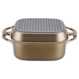 Anolon® Advanced Nonstick 2-in-1 Deep Square Grill Pan and Square Roaster Set in Umber