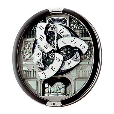 Seiko Musical  Wall Clock with Rotating Pendulum in Silver | Bed  Bath & Beyond