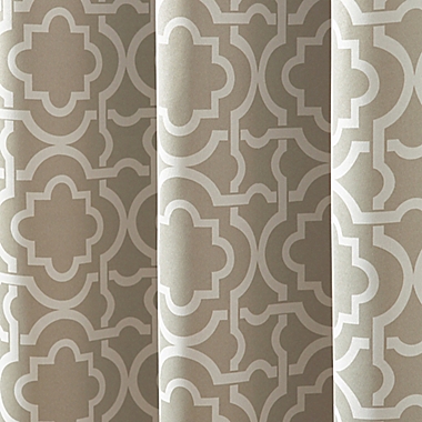 Sun Zero&reg; Barnett Trellis 95-Inch Grommet Room Darkening Curtain Panel in Taupe (Single). View a larger version of this product image.