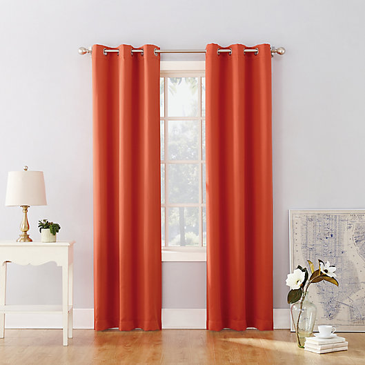 Alternate image 1 for Sun Zero® Riley Kids Bedroom 95-Inch Room Darkening Curtain Panel in Orange (Single)