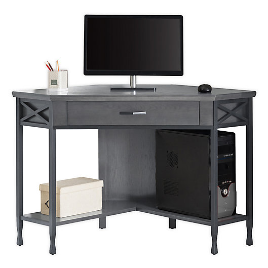 Alternate image 1 for Leick Home Corner Computer/Writing Desk in Smoke Grey