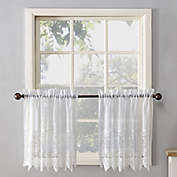 No.918&reg; Joy Lace 24-Inch Rod Pocket Sheer Kitchen Curtain Tier Pair in White