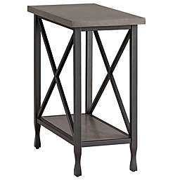 Leick Home® Chisel & Forge Chairside Table in Smoke Grey/Matte Black