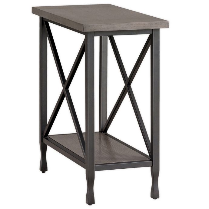 Leick Home Chisel Forge Chairside Table In Smoke Grey Matte Black Bed Bath Beyond