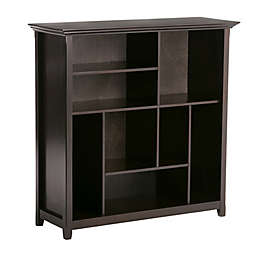 Simpli Home Amherst Solid Wood Multi Cube Bookcase and Storage Unit in Hickory Brown