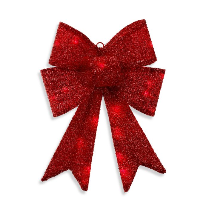 17-Inch Battery Operated LED Lighted Red Bow | Bed Bath and Beyond Canada