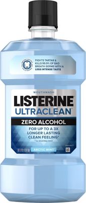 Listerine 33.8 Oz. Ultraclean Zero Alcohol Mouthwash In Arctic Mint