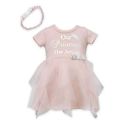 Bonnie Baby Size 0-3M 2-Piece "Our Princess" Dress and Headband Set