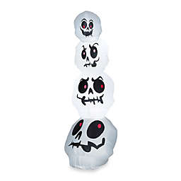 Inflatable Outdoor 8-Foot White Skulls Stack